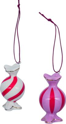 Kolli: 8 Porcelain pendant bonbon Christmas Pendants