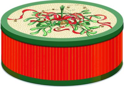 Kolli: 4 Biscuit tin  oval Festive Christmas