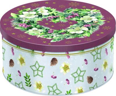 Kolli: 3 Biscuit tin  round Romantic Christmas - M. Bastin