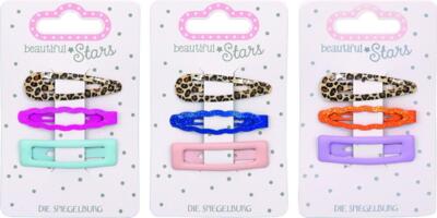 Kolli: 18 Hair clips leo, glitter & matt Wonderful Presents