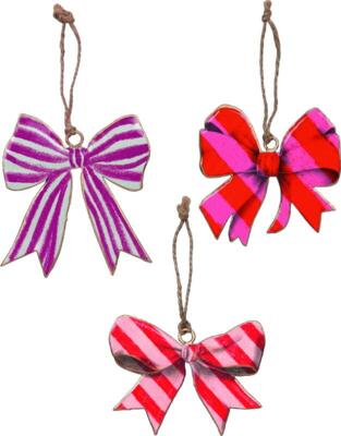 Kolli: 9 Metal pendant bow Christmas Pendants