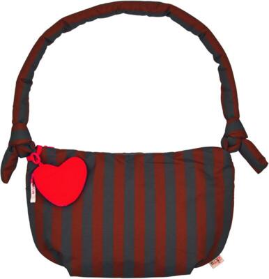 Kolli: 1 Shoulder bag stripes, brown Happy together