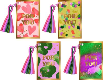 Kolli: 24 Gift tag with tassel  Beautiful Gift Wrapping