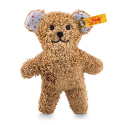 Kolli: 4 Mini Teddy bear with rustling foil and rattle, brown
