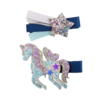 Kolli: 6 Boutique Navy Unicorn Star Hairclip, 2 styles assorted