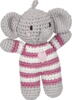Kolli: 2 Crochet rattle elephant pink