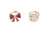 Holiday Bow & Snowflake Rings, 2pc