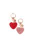 Kolli: 6 Sparkling Crystal Heart Bag Charm, 2 styles assorted